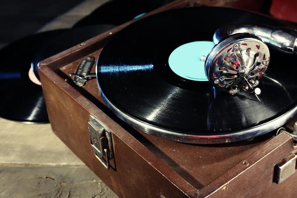 Obraz gramofón s vinylovou platňou