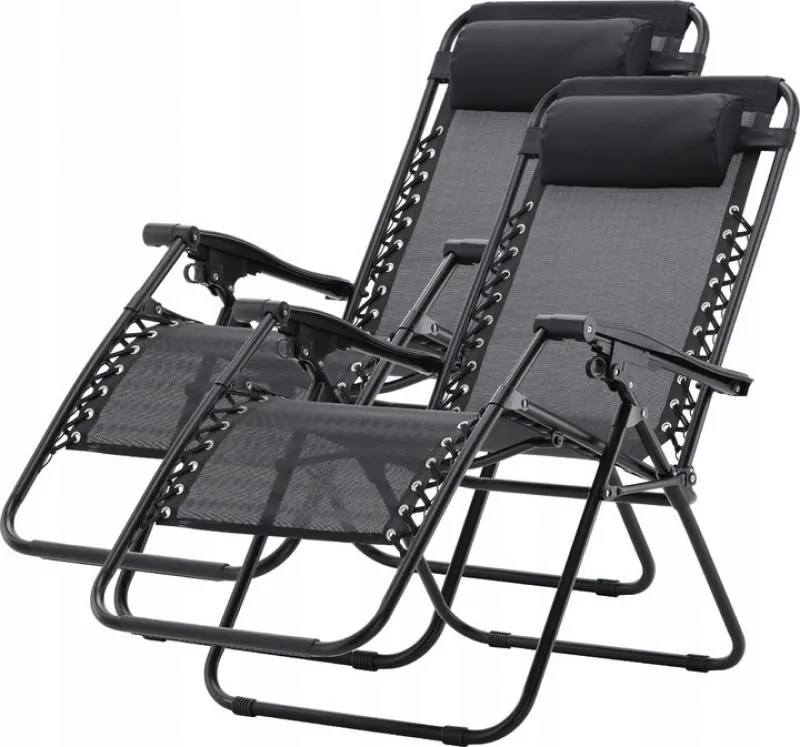 GARDEN LINE Súprava 2 záhradných stoličiek so stolom "Combo Set" v čiernej farbe LEZ7550