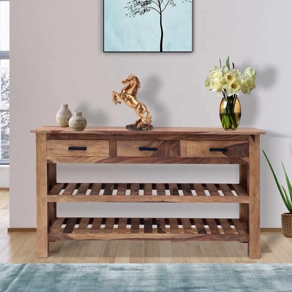 furniture-nabytek.cz - Konzolový stolek masiv 130x35x75 z dřeva palisandr