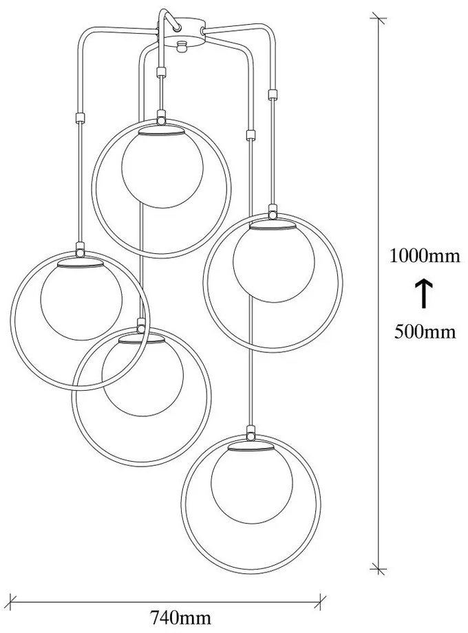 Čierne kovové závesné svietidlo Opviq lights Satyros