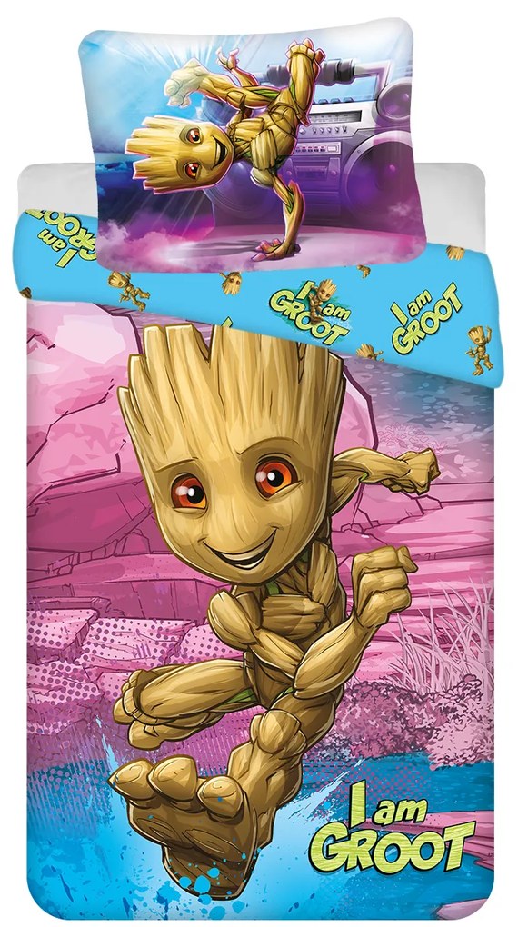 Jerry Fabrics Detské bavlnené obliečky – Groot "I am Groot"