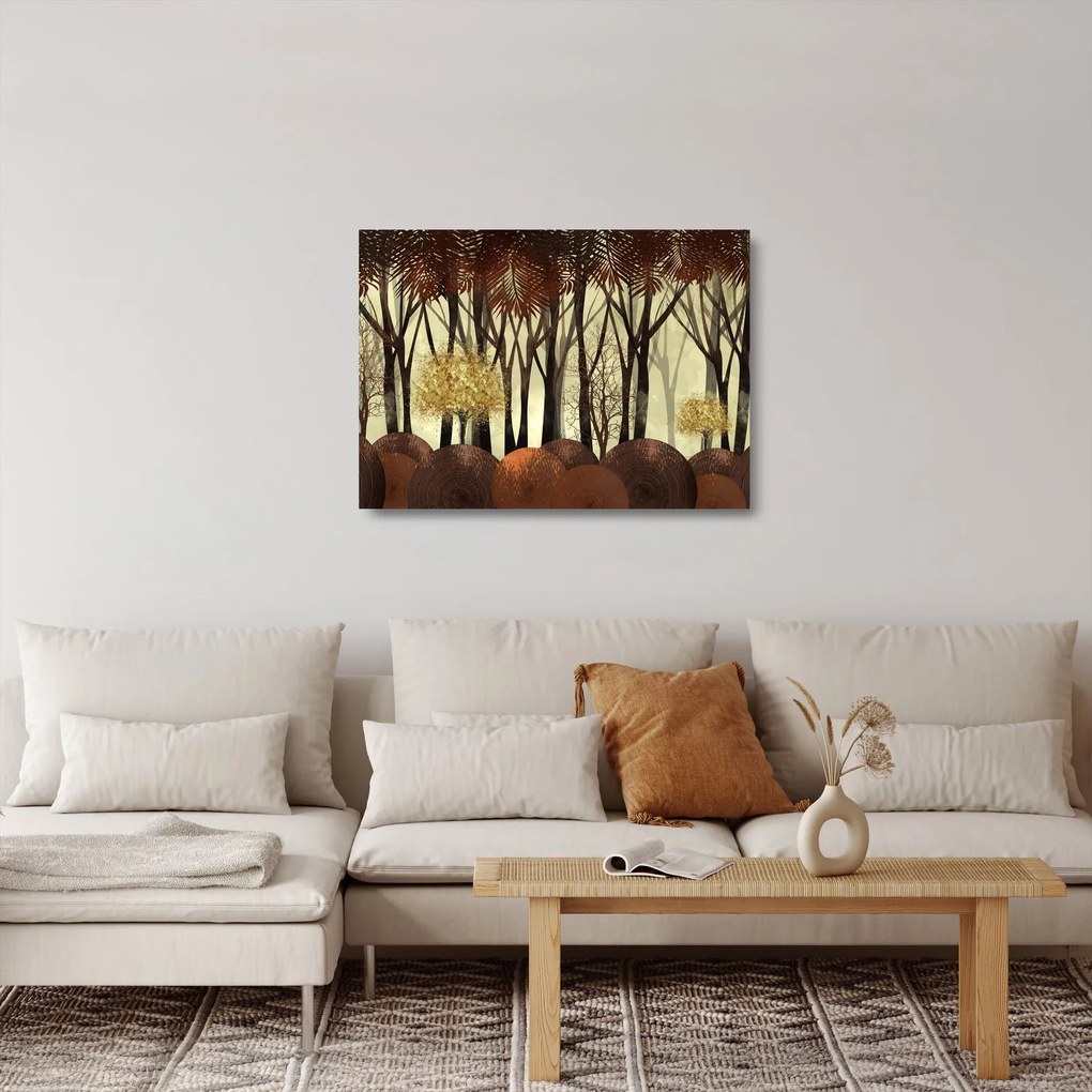 Sklenený obraz - Dekoratívne les (70x50 cm)