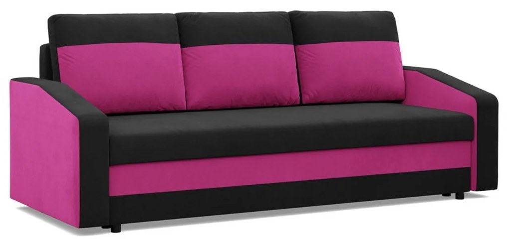Veľká rozkladacia pohovka HEWLET MODEL 2 Čierna/zelená