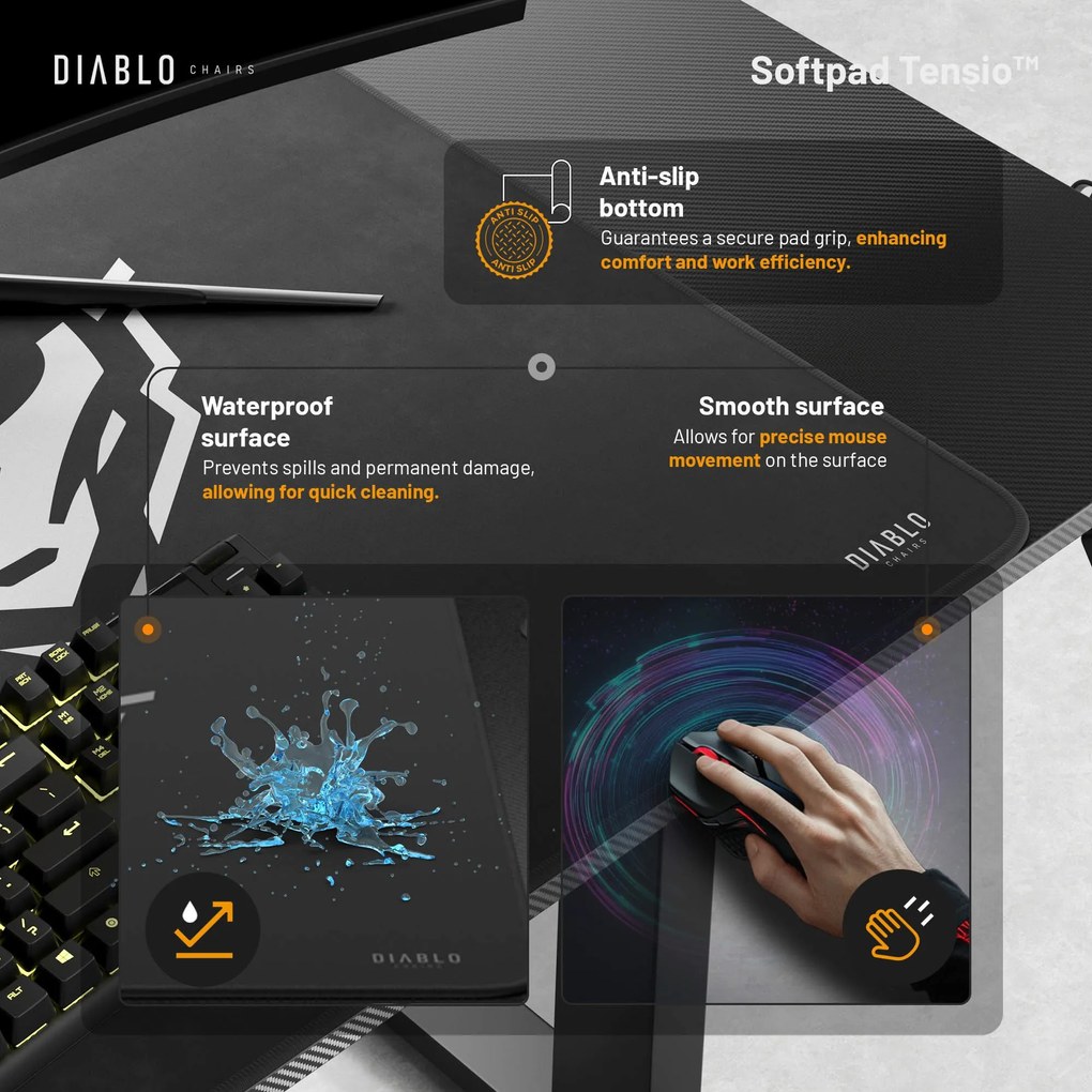 Stôl s elektricky nastaviteľnou výškou 110 cm čierny: Diablo X-Tensio 1100