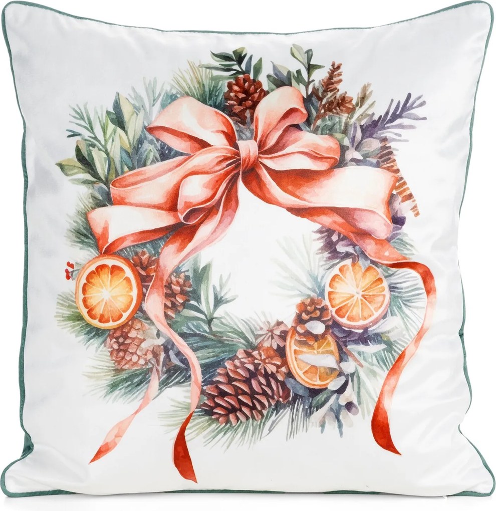 VIANOČNÁ DEKORAČNÁ OBLIEČKA NA VANKÚŠ COZY1 45X45 CM VZOROVANÁ