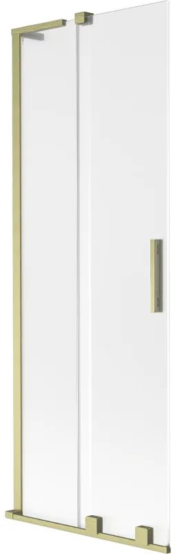 Mexen Velar L, 2-krídlová posuvná vaňová zástena 70 x 150 cm, 8mm sklo námraza, zlatá matná, 896-070-003-31-55