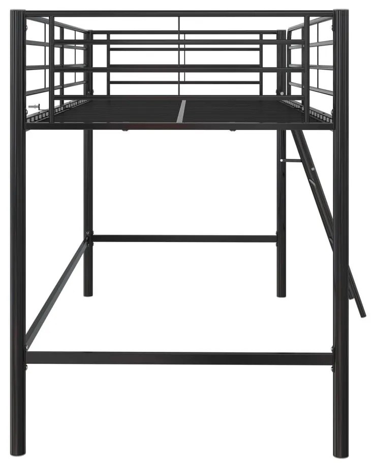 Čierna vyvýšená detská posteľ 90x200 cm Jodie – Støraa