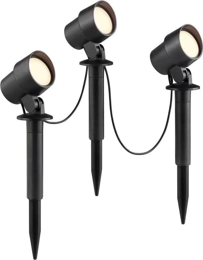 Brilliant - Sada 3x LED vonkajších svietidiel KAMARA LED/8,5W/230V IP44, čierna