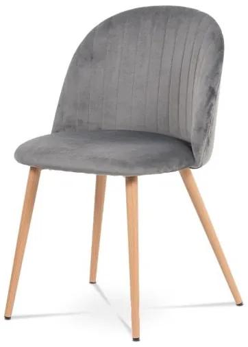 Jedálenská stolička s retro dizajnom v sivom prevedení