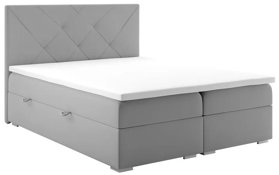Manželská posteľ Boxspring 160 cm Darro (sivá) (s úložným priestorom). Vlastná spoľahlivá doprava až k Vám domov. 1020270