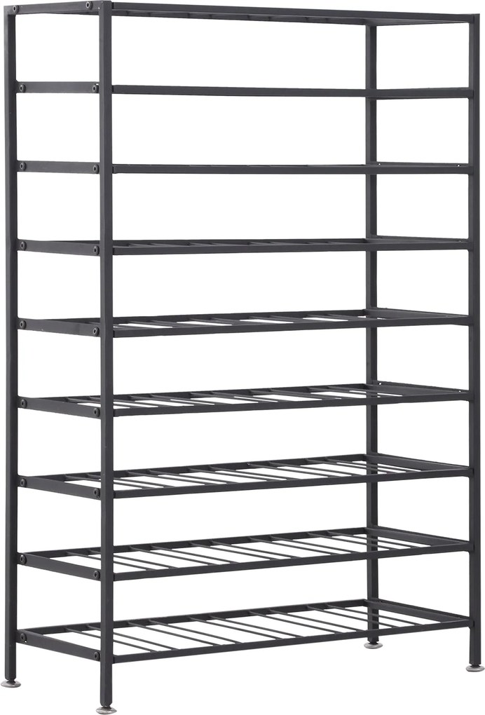 HOMCOM Stojan na víno s kapacitou 54 fliaš, 63L x 25W x 91H cm, čierny kov | Aosom
