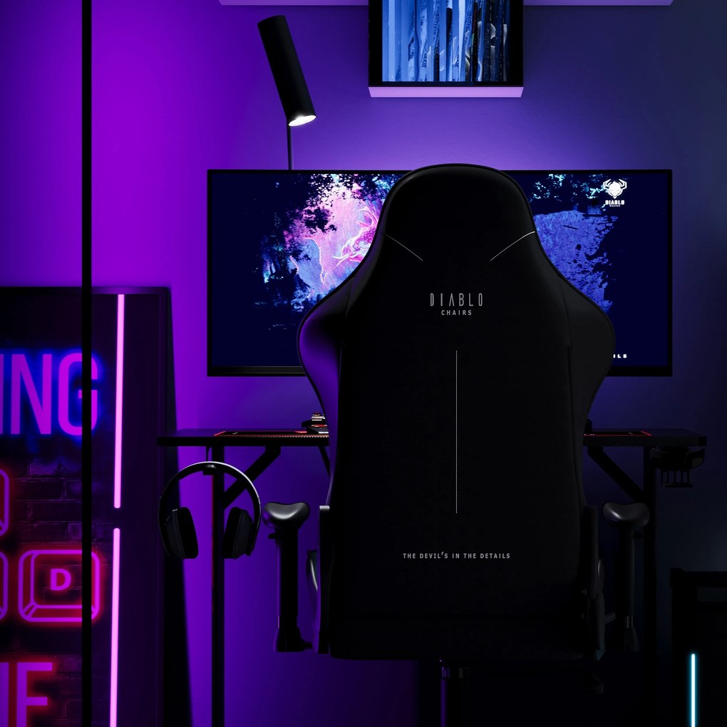 Herná stolička z tmavomodrej látky Diablo X-Starter