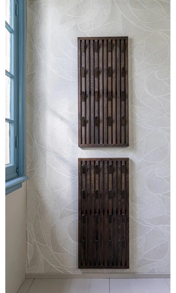 Tmavohnedý vešiakový panel z dubového dreva 46x100x8 cm Parco – Spinder Design