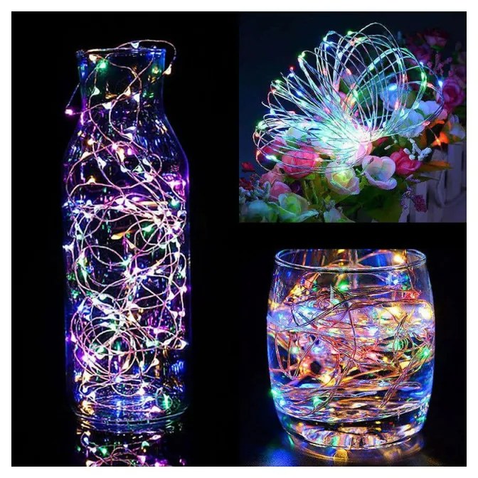 SPRINGOS LED reťaz Nano - 20m, 200LED, 8 funkcií, IP44, multicolor