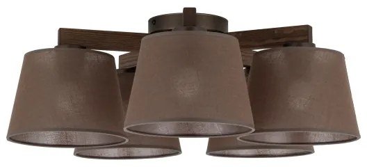 Brilagi - Prisadený luster LATTE 5xE27/15W/230V borovica/hnedá