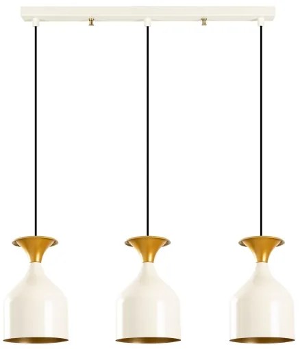 Závesný luster SIVANI na lane 3xE27/40W/230V biela/medená