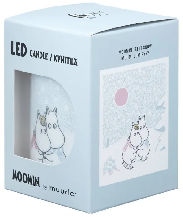LED sviečka Moomin Let it snow 10cm