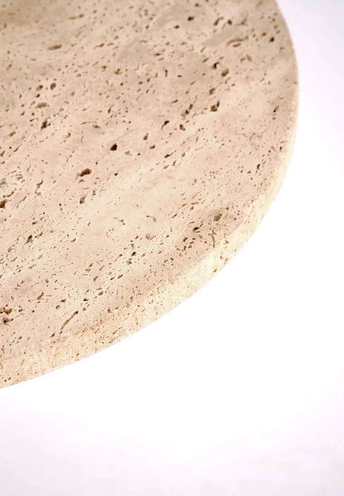 Konferenční stolek Traverso 35 cm travertin/bílý