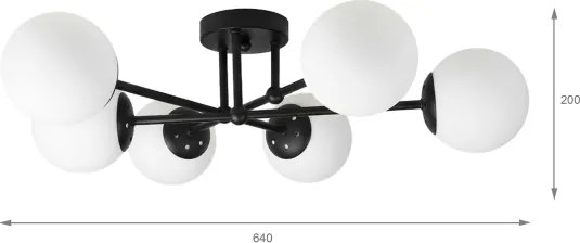 Brilagi - Prisadené stropné svietidlo MALIVA 6xE14/15W/230V čierna/biela