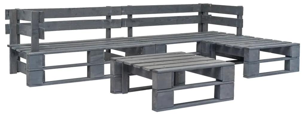 4-dielna záhradná sedacia súprava, palety, drevo, sivá 276316