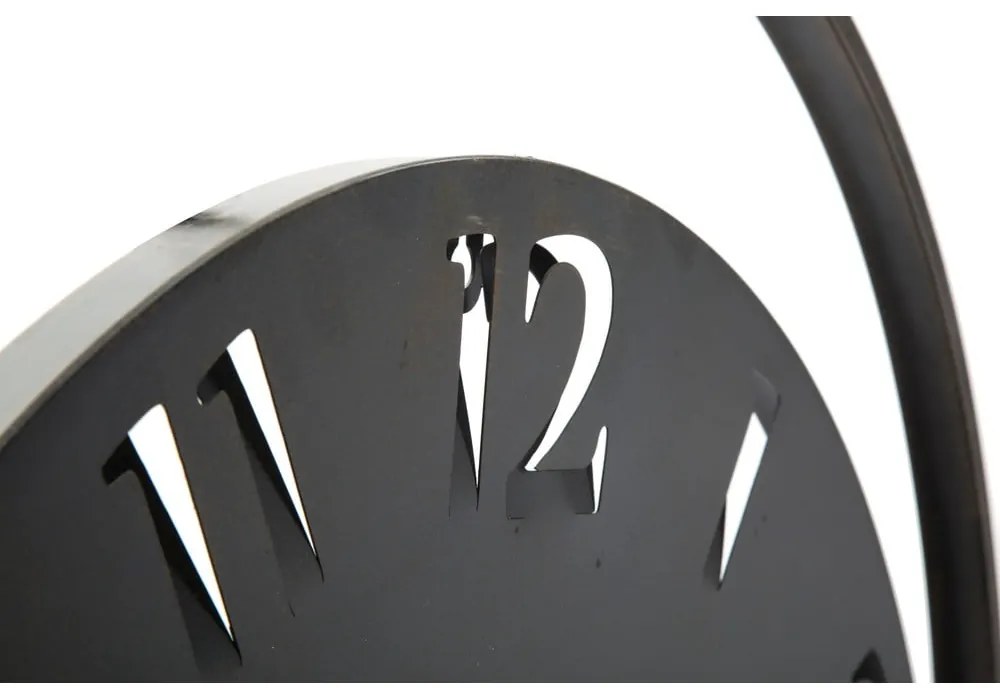 Čierne nástenné hodiny Mauro Ferretti Circle, ⌀ 60 cm