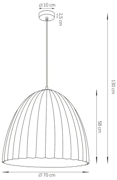 Luster na lanku TELMA 1xE27/60W/230V pr. 70 cm čierna/zlatá