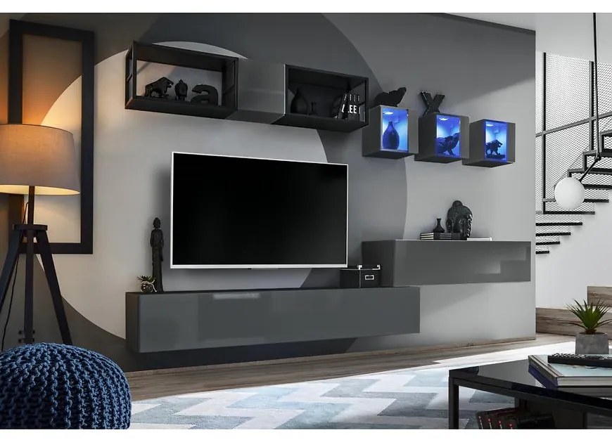 Obývacia stena Switch Met III grafit