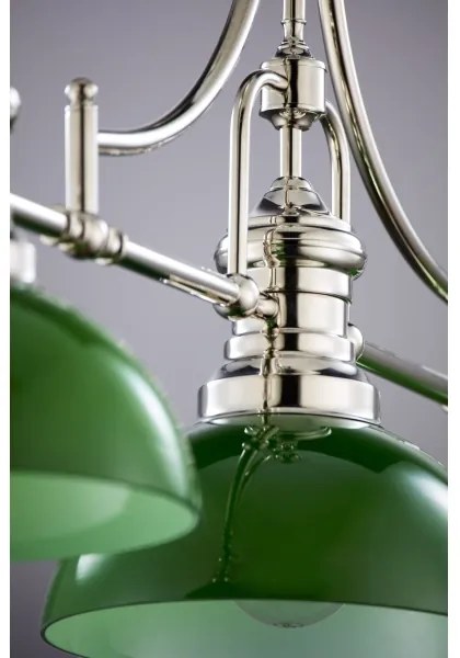 Jupiter 2072 - Luster na tyči PLATINO 3xE27/15W/230V zelená/lesklý chróm