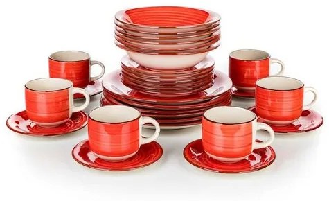Banquet 30-dielna jedálenská súprava Spiral ​Red
