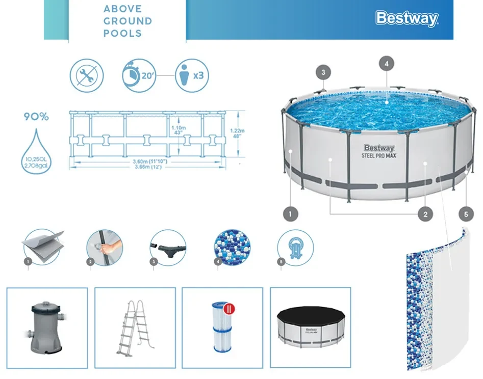 Bestway FRAME bazén 366x122cm 11v1 56420
