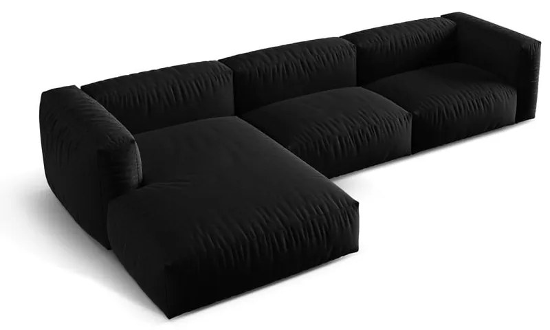 Čierna modulárna rohová pohovka (ľavý roh) Martina – Micadoni Home