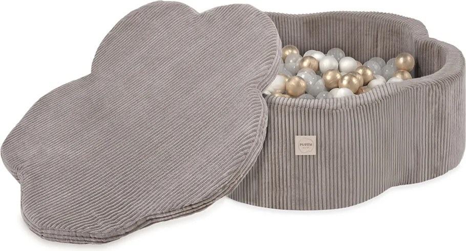 Suchý bazén kvietok s podložkou – béžový menčester 95×30 cm + 200 guličiek