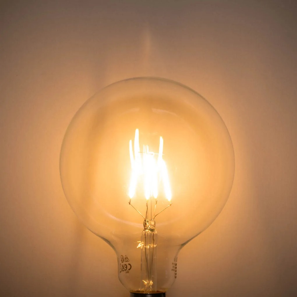 Sada 5 ks Stmievateľná LED žiarovka E27 so špirálovým vláknom G125 5W 450lm 2200K