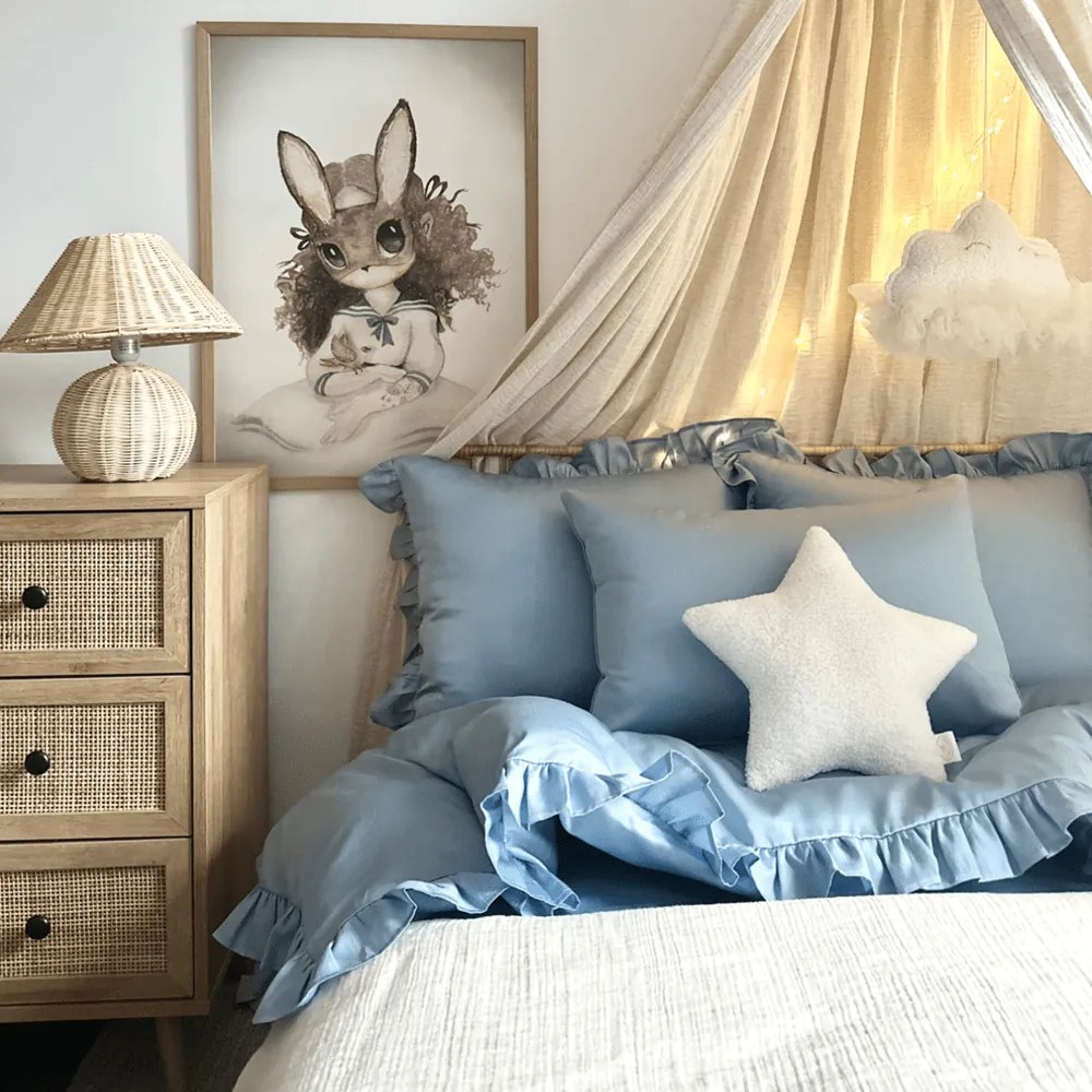 Posteľná bielizeň s volánom – modrá Margaret od 140x200 cm 140x200 cm