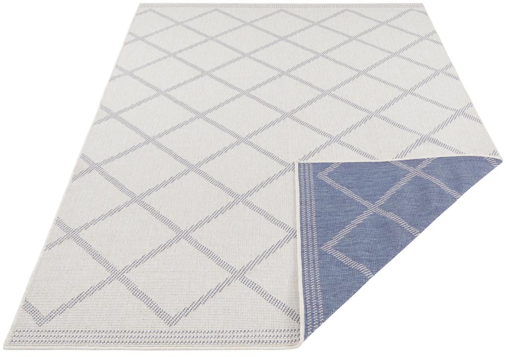 NORTHRUGS - Hanse Home koberce Kusový koberec Twin Supreme 103759 Blue / Cream – na von aj na doma - 80x250 cm