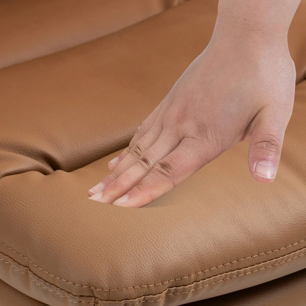 Barová stolička Damar - koženka, chróm rám - svetlohnedá