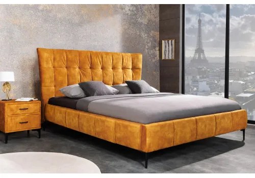Posteľ 41667 180x200cm Boutique Zamat Žltá - Komfort-nábytok