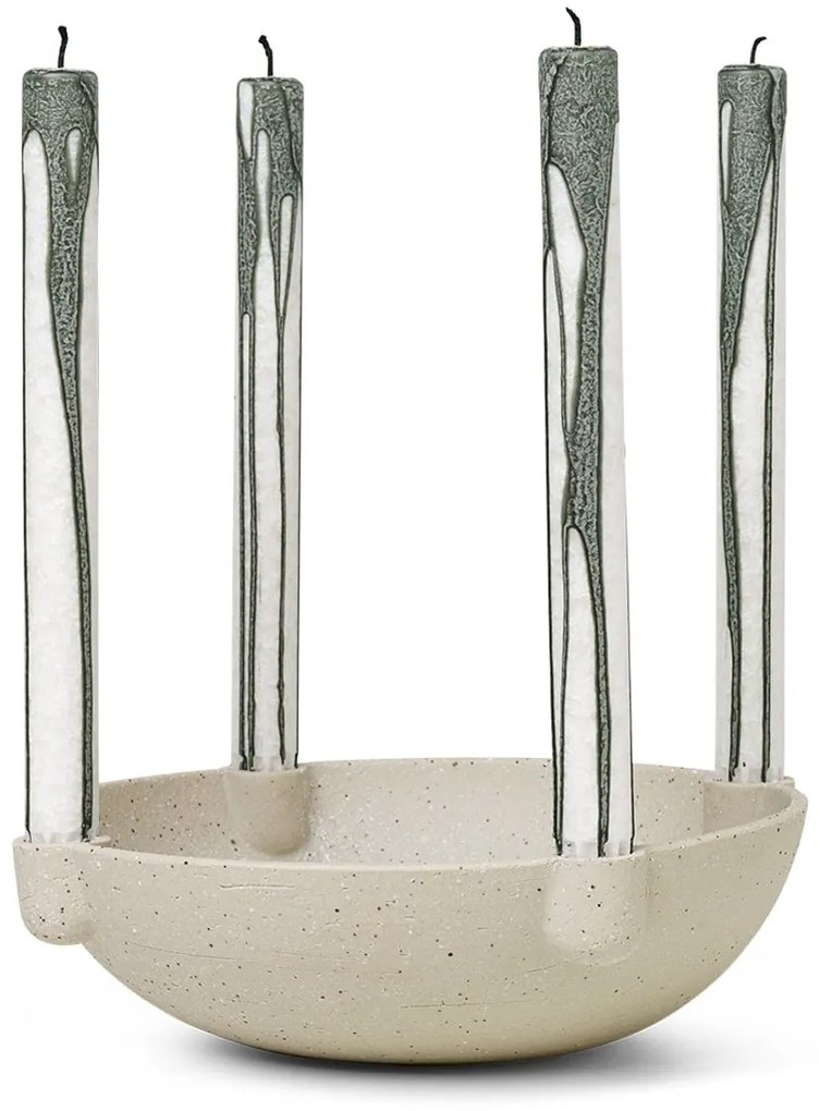 Ferm Living Adventný svietnik Ceramic Light Grey