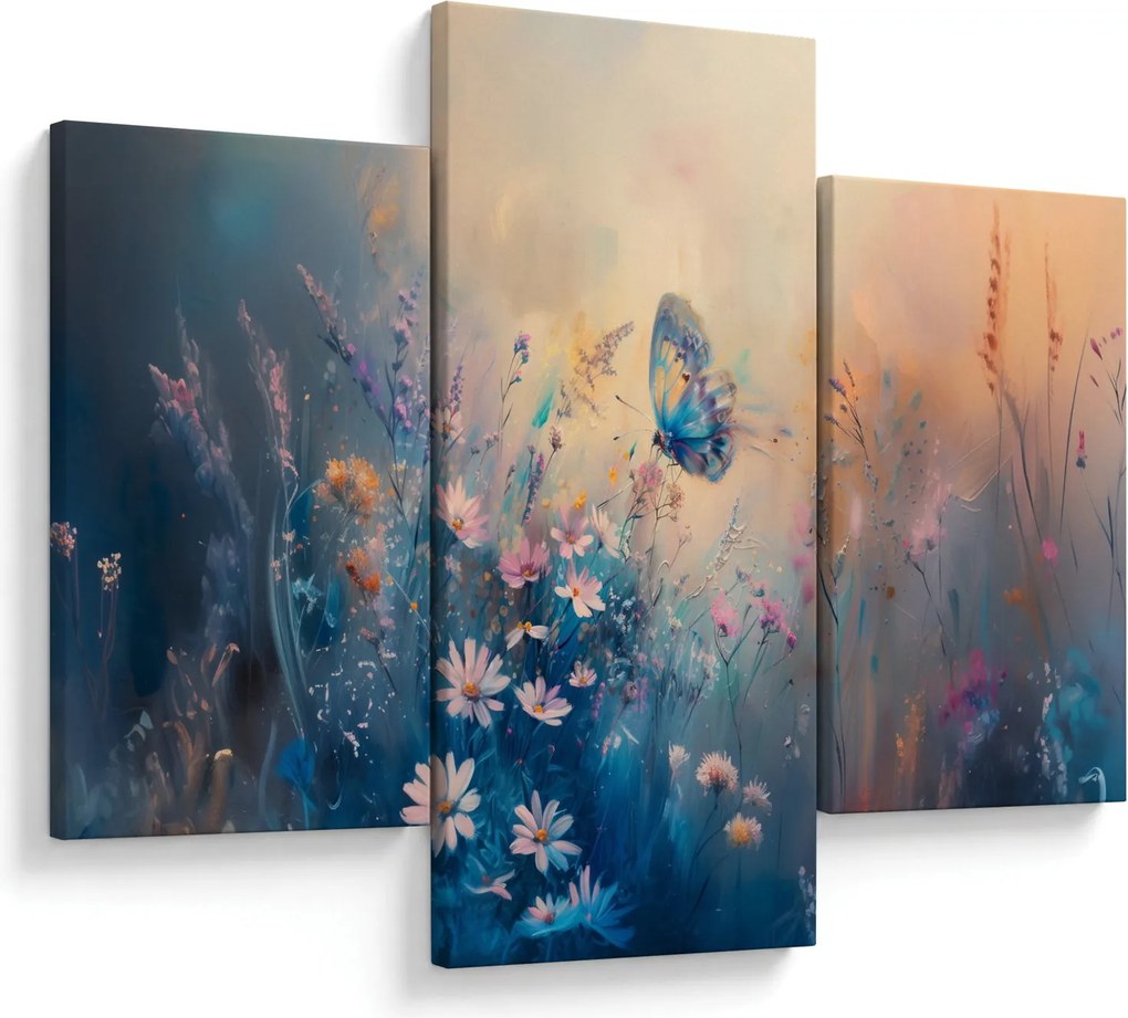 Obraz - Lúka s motýľom (90x60 cm)