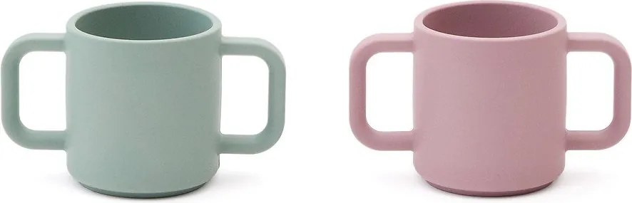 Svetloružové/tyrkysové silikónové detské hrnčeky v súprave 2 ks Lili – Kave Home