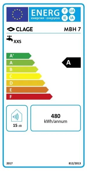 CLAGE MBH 7 Prietokový ohrievač vody 6,5kW/2x400V 1500-16007
