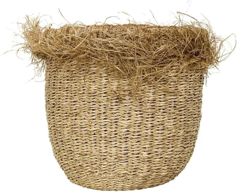 2ks kvetináče z morskej trávy s štiepením - Ø 30 * 33cm / Ø 25 * 27cm
