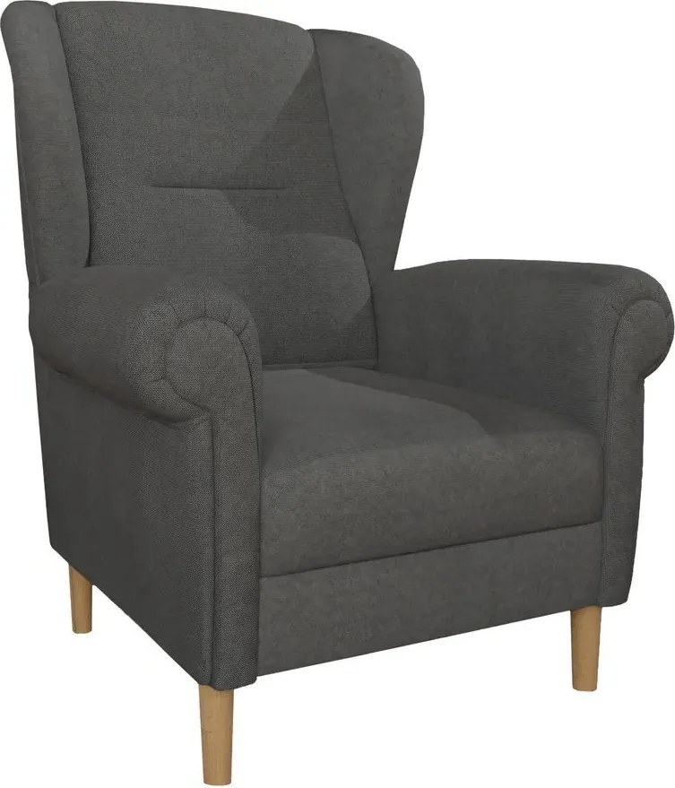 Tmavosivé kreslo ušiak Swan – Ropez