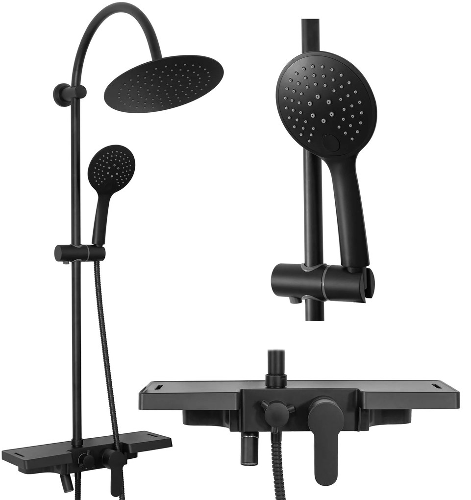 Rea Vigo - sprchový set s výlevkou, čierna, REA-P7001