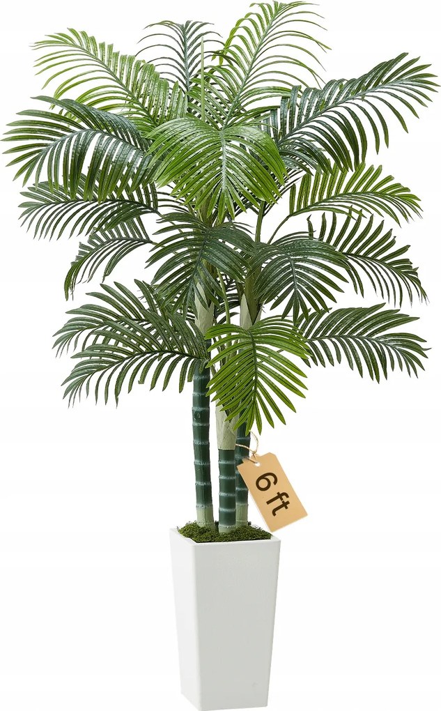 Vevor Umelá rastlina Palma Areca Pe 182,9 cm pre verandy a salóny