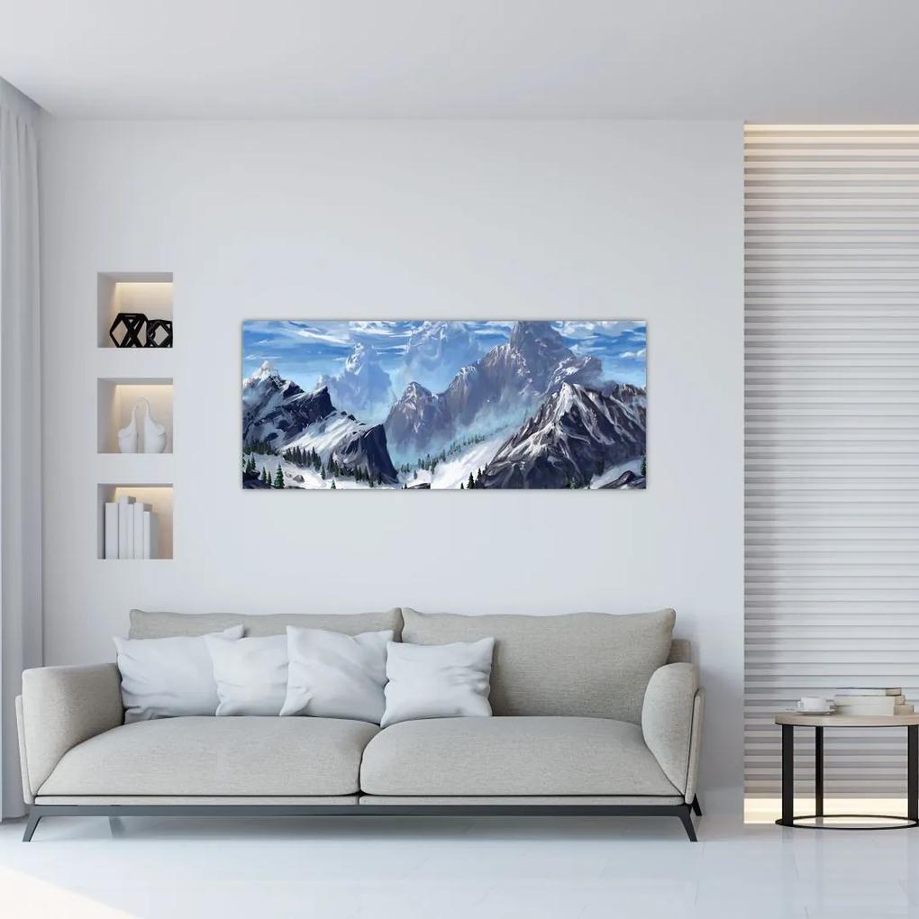 Obraz - Maľované hory (120x50 cm)