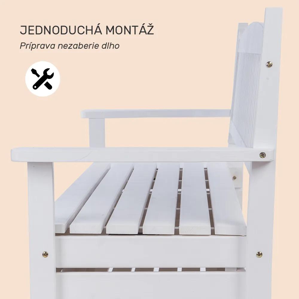Kondela Záhradná lavička, biela, 123,5 cm, DILKA