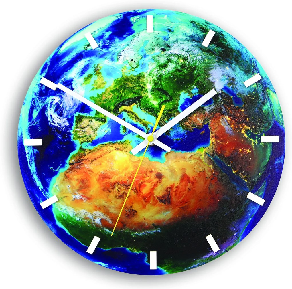 Nástenné hodiny Globe modré