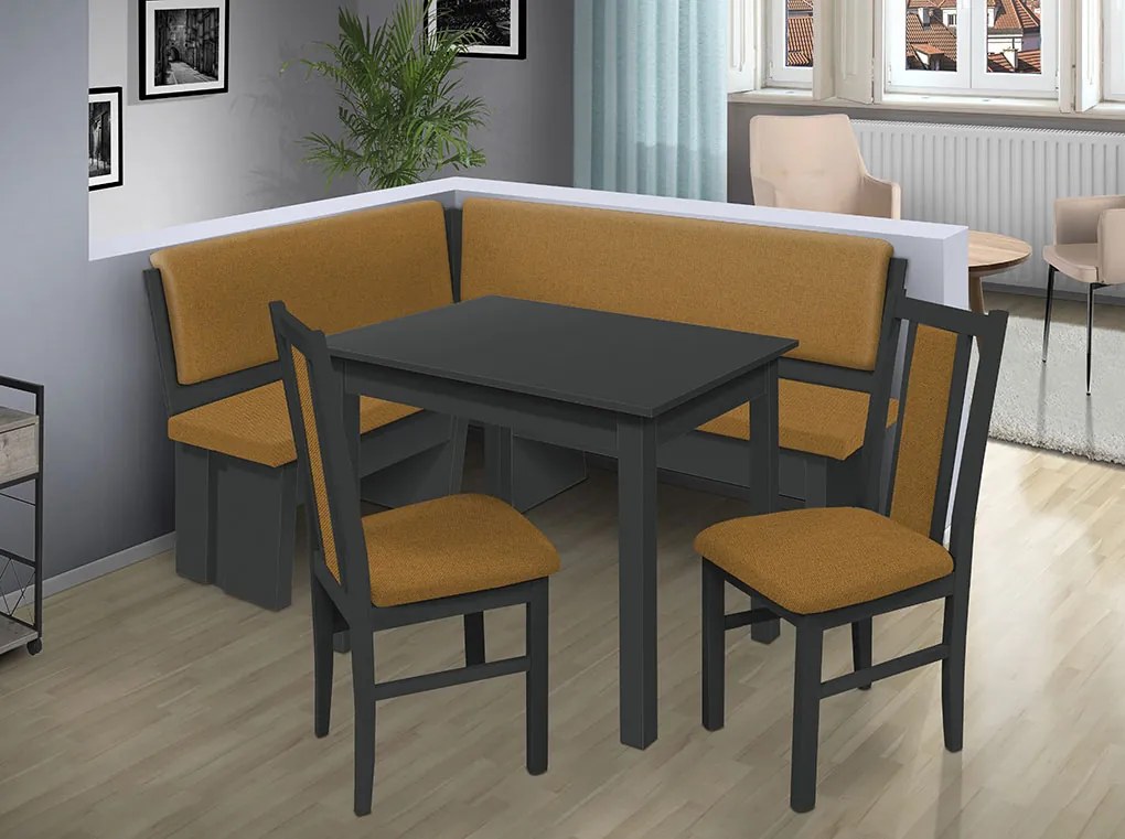 Nabytekmorava Rohová lavica Chicago 14-18 farba lamina: agát (akát), čalúnenie vo farbe: SCALA béžová 11