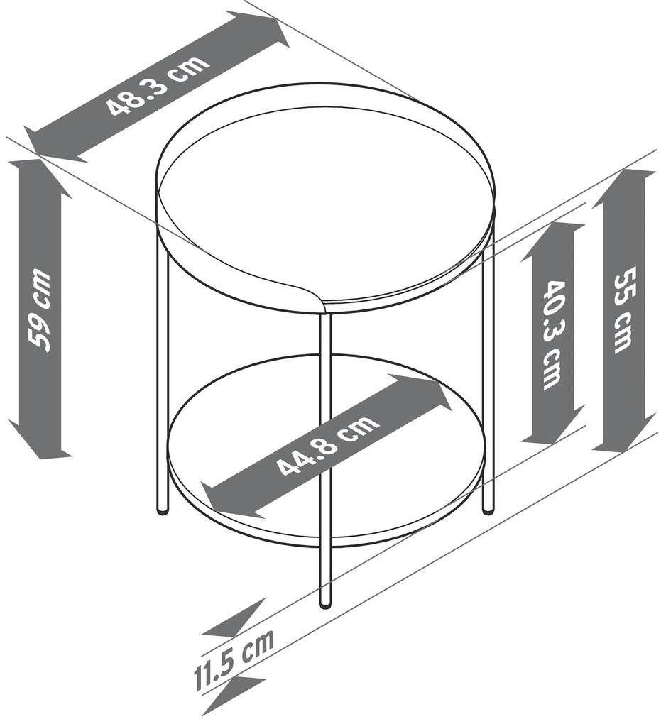 Odkladací stolík s keramickou doskou s mramorovým vzhľadom